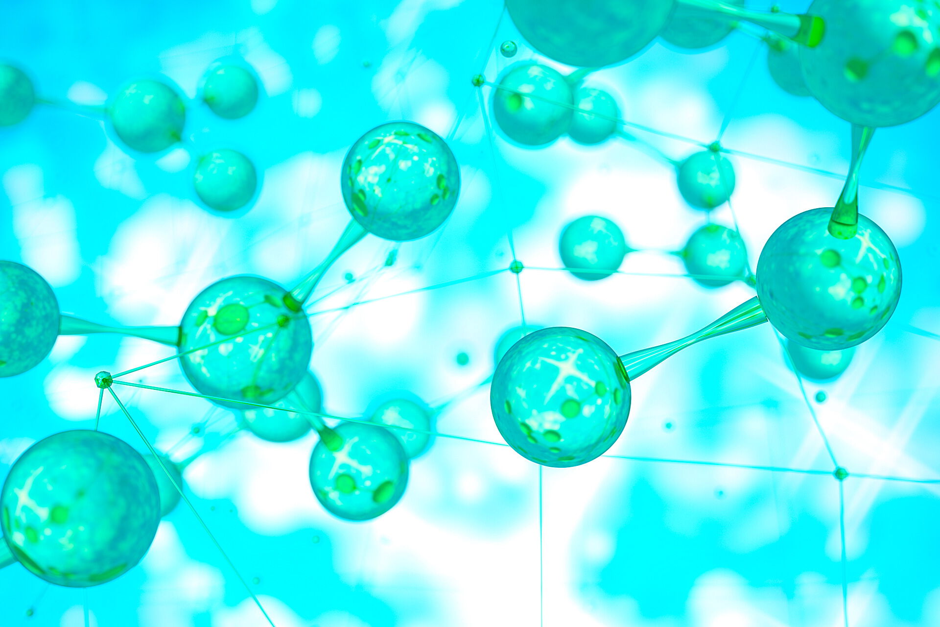 POXOS® Sauerstoffgeneratoren: Reinen Sauerstoff lokal Erzeugen Wissenschaftlicher Hintergrund mit Molekülen als Symbolbild für POXOS® Sauerstoffgeneratoren